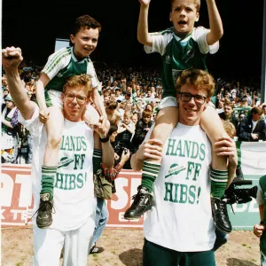 Hands Off Hibs the Proclaimers demo at Easter Road campage against the merger with Hearts