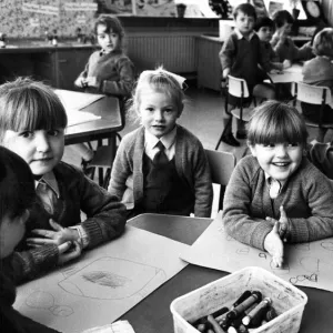 Head teacher Rita Shreenan with pupils at St Brigids Catholic Primary School