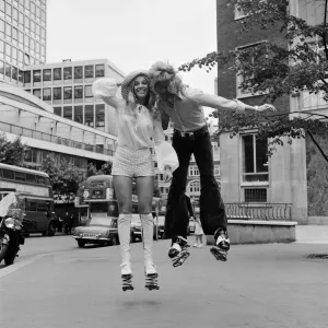 Heather Beckers and Nigel Lythgoe of the Young Generation dance troupe trying out a pair