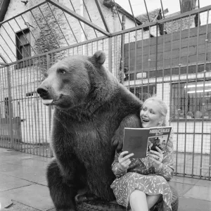 Hercules The Grizzly Bear, with owner Maggie Robin, who has recently written a book about