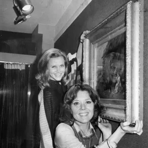 Honor Blackman and Diana Rigg at opening of art gallery in London - December 1973