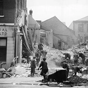 Hull, Yorkshire, during The Blitz. Picture shows George Street, Hull