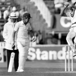 Imran Khan bowling for Pakistan against Surrey at the Oval, Kennington