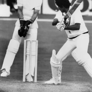 Indian cricket team in the British Isles 1982. Action during the second test match