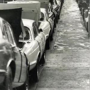 Jaguar Cars production Line of the XJ saloon track at Browns Lane factory, Coventry