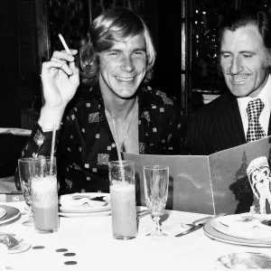 James Hunt at his Stag Night party at the Trader Vics Club in Park Lane, London