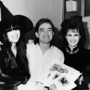 Jill Bryson and Rose McDowell of Strawberry Switchblade dressed in witches hats