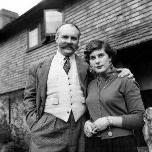 Jimmy Edwards and his fiance Miss Anne Michelle Carew-Gibbs at her home in Cowfold