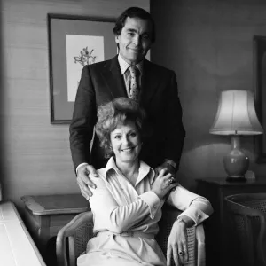 John and Barbara Knox photographed in their suite at the Park Tower Hotel, Knightsbridge