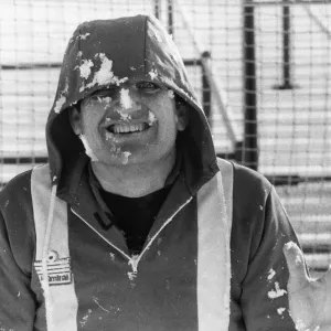 John Jackson goalkeeper raises a smile despite the arctic conditions at Brisbane Road