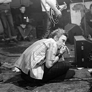 Johnny Rotten- lead singer with the Sex Pistols performing in Holland, 11 / 12 / 1977