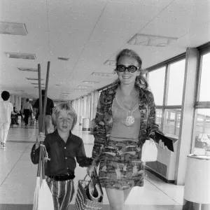 Juliet Mills and her son Sean at Heathrow Airport for New York