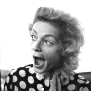 Lauren Bacall laughing during press conference at Prince of Wales Theatre in London - 3rd