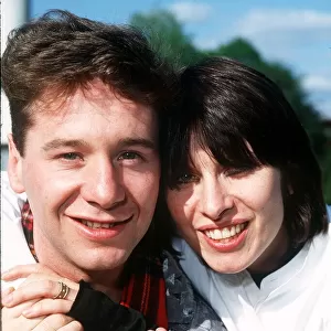 Lead singer of the pop group Simple Minds Jim Kerr with wife singer Chrissie Hynde in