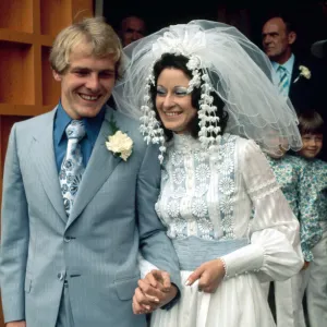 Leeds United footballer Terry Yorath pictured with his new bride Christine Kay shortly