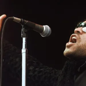 Lenny Kravitz performing on stage June 1999 at the Glastonbury music Festival