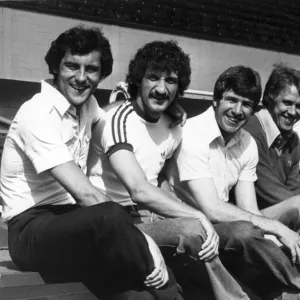 Liverpool FC players l-r Ray Kennedy, Terry McDermott, Emlyn Hughes