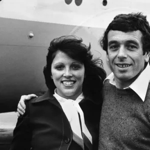 Liverpool footballer Ian Callaghan pictured with his wife Linda at the airport