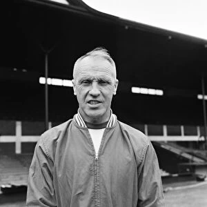 Liverpool manager Bill Shankly poses at Anfield during pre-season training