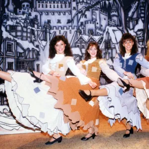 Four local girls who are dancers in the chorus of the pantomime Babes in the Wood