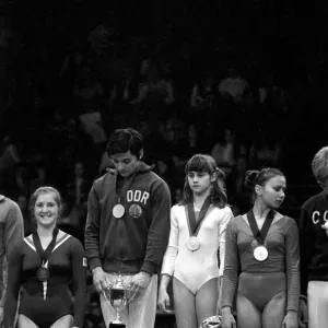 Lutz Mack with Nadia Comaneci with their trophies after winning the "