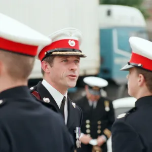 Major Andrew Milne inspects members of the Sea Cadets at the TS Kellington on the Tees at