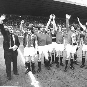 Manchester United captain Martin Buchan April 1975 holding the 2nd Second