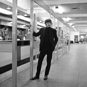 Manchester United footballer George Best at Manchester airport after signing a contract