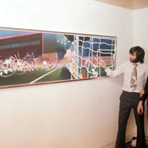 Manchester United footballer George Best with artist Walter Kershaw