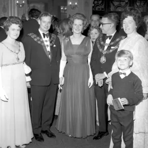 Margaret Thatcher attending a teachers dinner in Torquay in April 1971