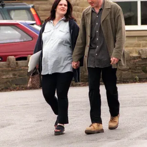 Mark Jordan actor in the TV Prog Heartbeat with his heavily pregnant wife Siobhan