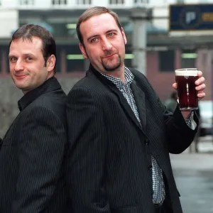 Mark Radcliffe Radio 1 DJ on left who is to replace Chris Evans on the Breakfast Show