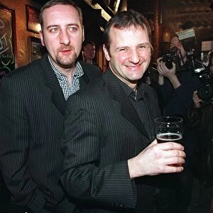 Mark Radcliffe Radio 1 DJ on right who is to replace Chris Evans on the Breakfast Show
