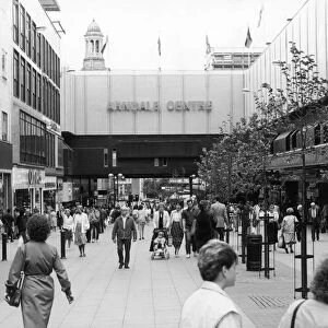 Market Street and the Arndale Centre in Manchester 22nd December 1986