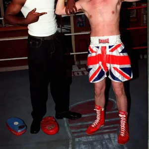 Matthew Wright Mirror Journalist with Lennox Lewis 1997 WBC World Heavy Weight