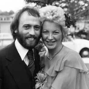 Maurice Gibb of the Bee Gees pop group with his bride Yvonne Spenceley after their