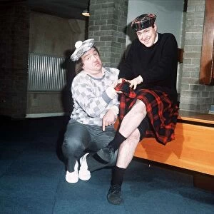 Mel Smith and Griff Rhys Jones Actors and Comedians on tour in Scotland