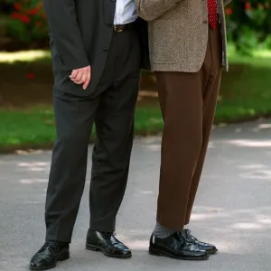 Mel Smith with Rowan Atkinson at Mr Bean Photocall July 1997