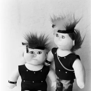 Two members of the Cabbage Patch dolls, the "Punker Baby Gang". 25th July 1984