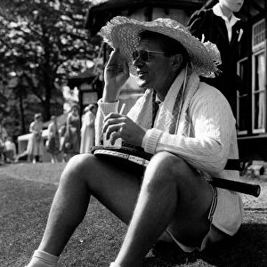 Mens Wimbledon champion Jaroslav Drobny. June 1955 P012379