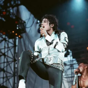 Michael Jackson seen here in concert at Roundhay Park. 29th July 1988