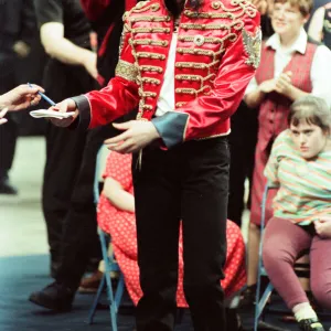 Michael Jackson seen here after perforiming on stage at Sheffield 10th July 1997