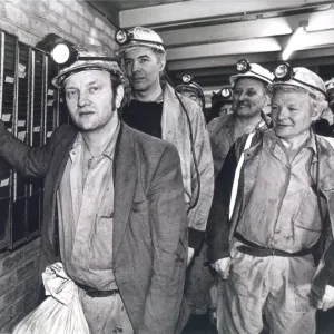 Miner Ken Black clocking off the last underground shift at Bates Pit, Blyth in May 1986