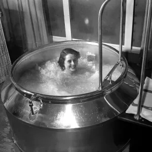 Miss Helen Rawsthorne, a city office worker in the sauna treatment print Miss Helen Rawsthorne, a city office worker in the sauna treatment print