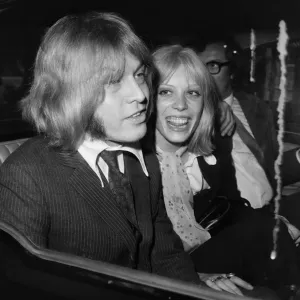 The Rolling Stones Print - Brian Jones with Suki Potier, 26 September 1968 The Rolling Stones Print - Brian Jones with Suki Potier, 26 September 1968