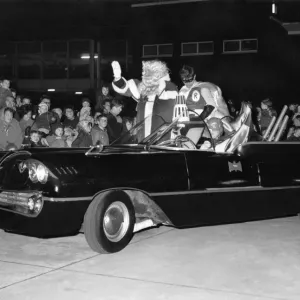 Batman and Robin Escort Father Christmas Print, 1966 Batman and Robin Escort Father Christmas Print, 1966