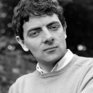 Rowan Atkinson in a North London sound recording studio, 1987 Print Rowan Atkinson in a North London sound recording studio, 1987 Print