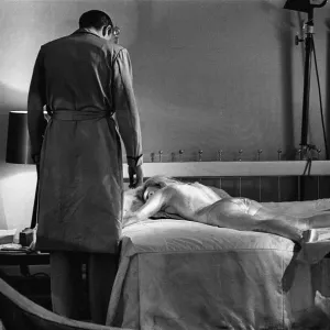 Goldfinger Print: Sean Connery and Shirley Eaton on Set Goldfinger Print: Sean Connery and Shirley Eaton on Set