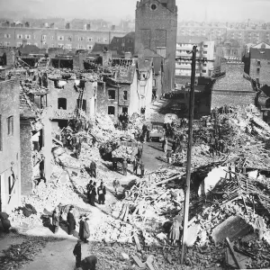Print of Destruction of Lace Street Liverpool after an Air Raid, 1941 Print of Destruction of Lace Street Liverpool after an Air Raid, 1941