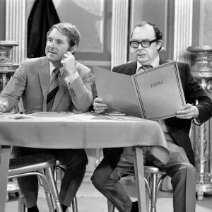Black and white print of Eric Morecambe and Ernie Wise in rehearsal Black and white print of Eric Morecambe and Ernie Wise in rehearsal